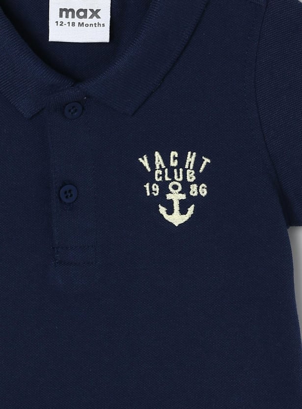 Boys Chest Embroidered Polo T-shirt