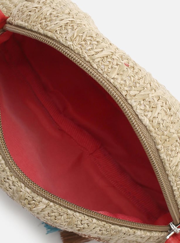 Girls Embellished Rainbow Sling Bag with Tassels