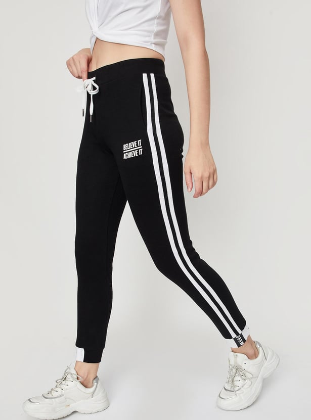 Women Side Taped Sports Joggers