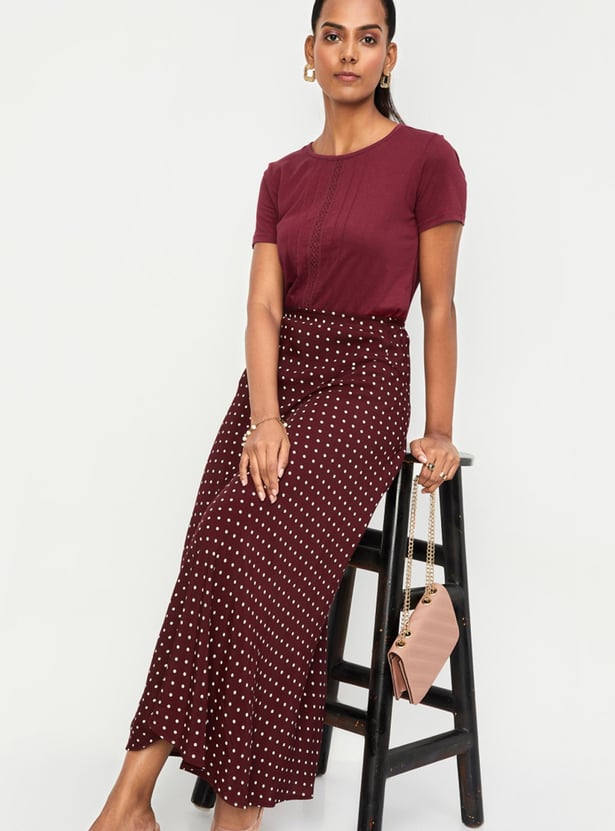 Women Lace Top with Pintuck Detail
