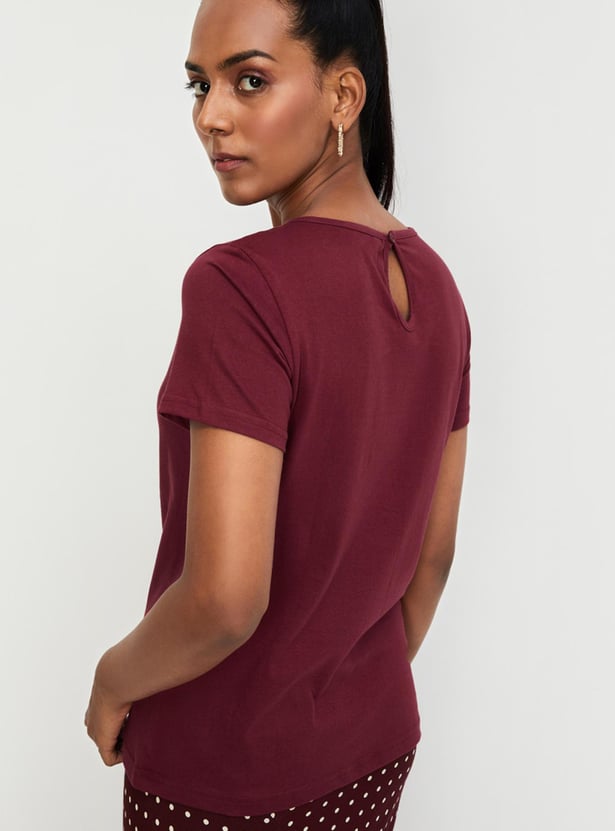 Women Lace Top with Pintuck Detail