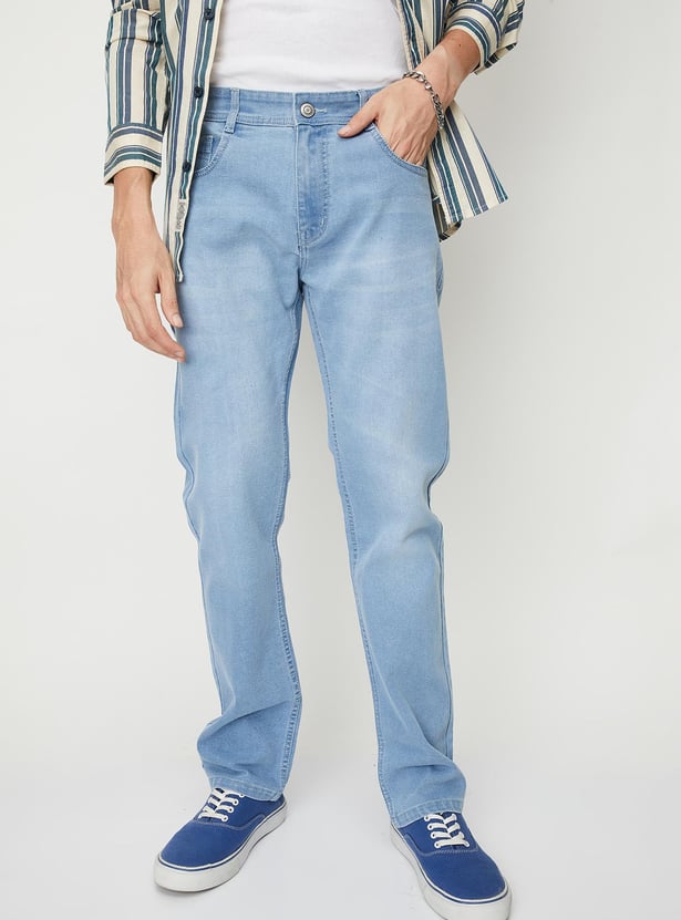 Men Regular-Fit Light Wash Jeans