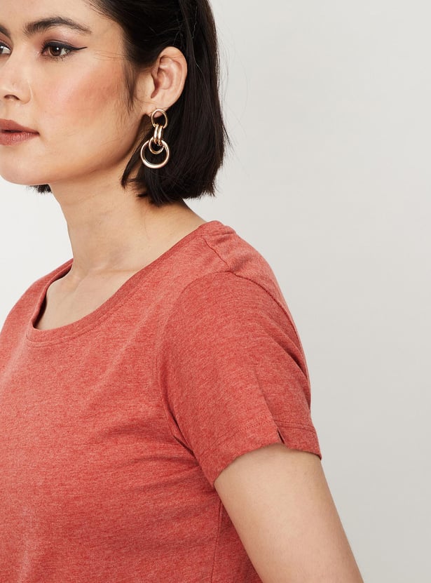 Women Solid Short Sleeves T-shirt
