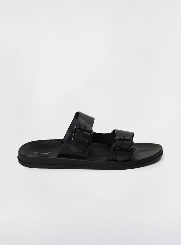 Men Double Strap Sliders