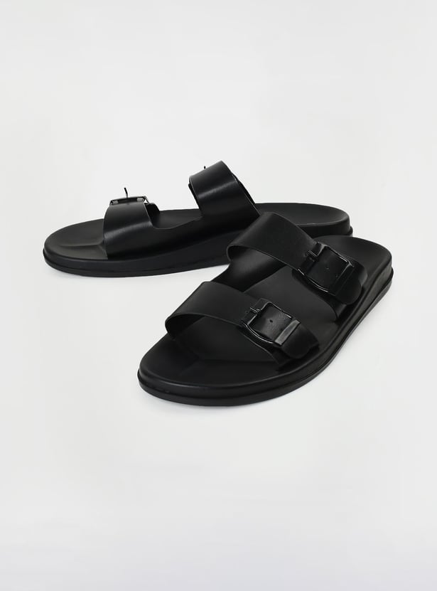 Men Double Strap Sliders