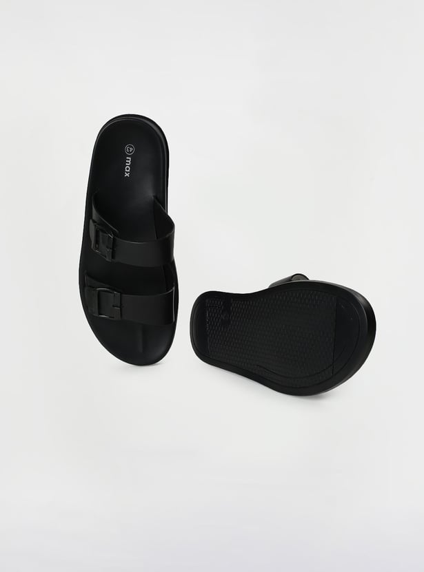 Men Double Strap Sliders