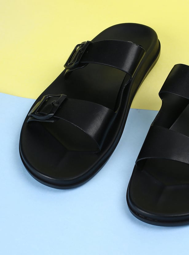 Men Double Strap Sliders