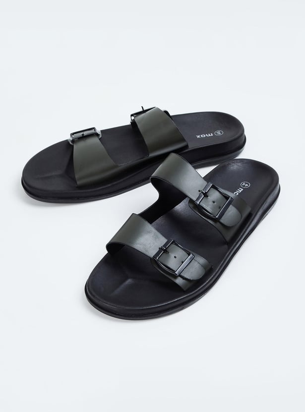 Men Double Strap Sliders