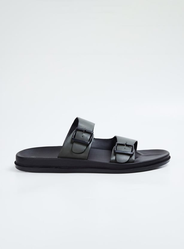 Men Double Strap Sliders