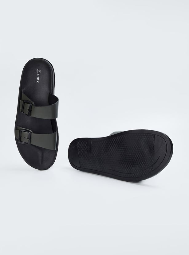 Men Double Strap Sliders