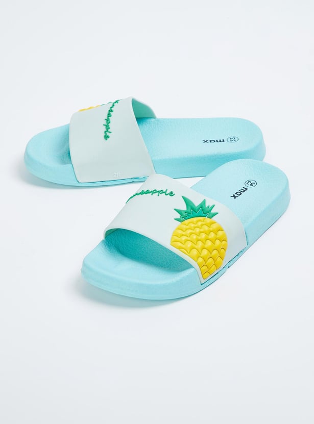 Girls Moulded Pattern Slide Sandals