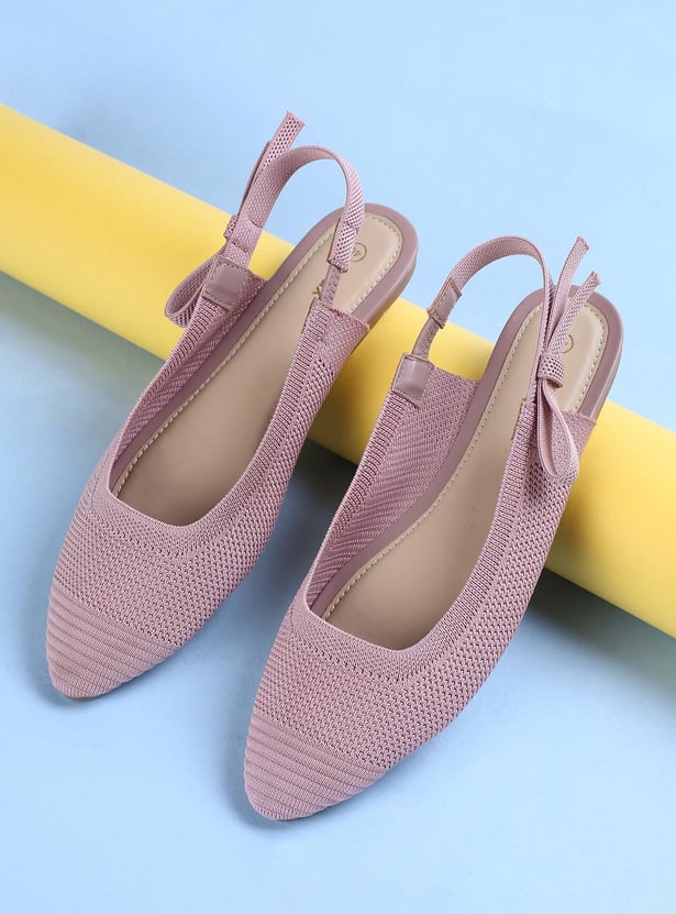 Women Knit Flat Sandals with Slingback Straps