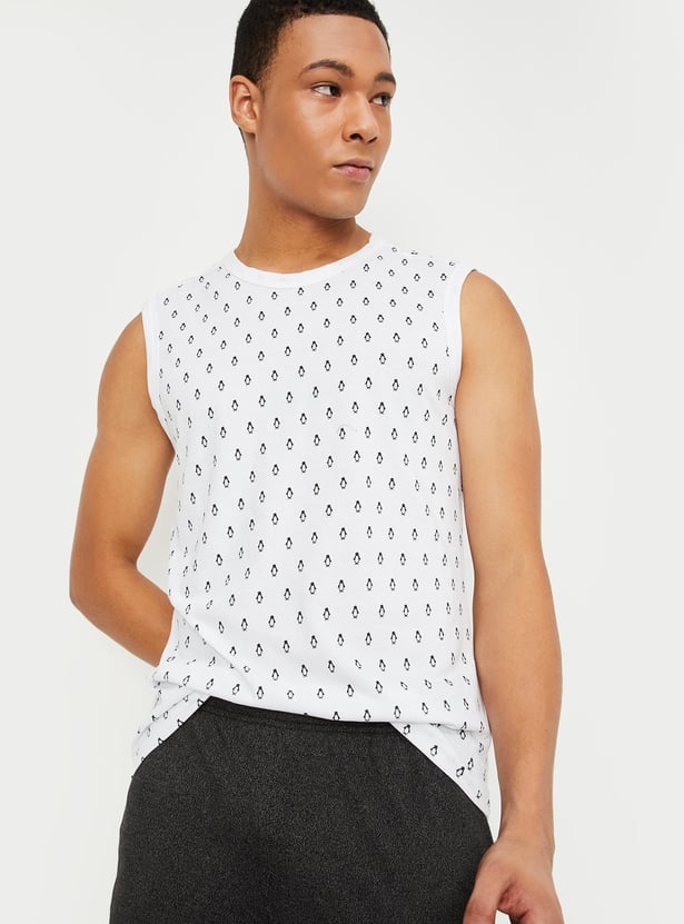 Men All Over Printed Sleeveless T-shirt