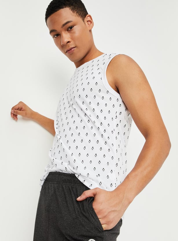 Men All Over Printed Sleeveless T-shirt