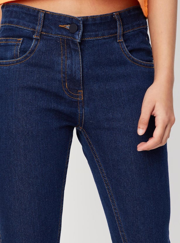 Girls Solid Slim Fit Jeans
