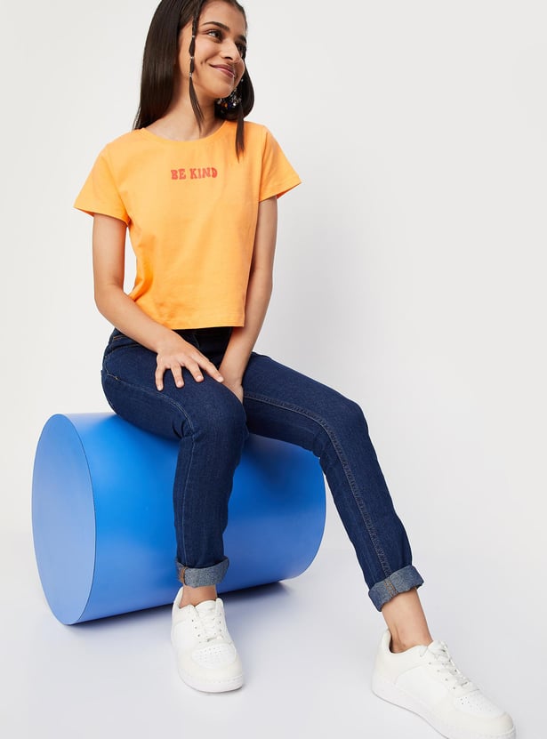 Girls Solid Slim Fit Jeans