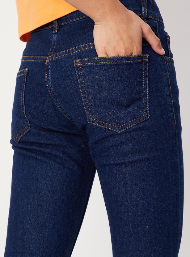 Girls Solid Slim Fit Jeans