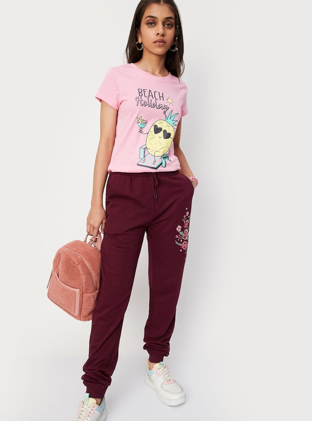 Girls Graphic Printed Cotton T-shirt