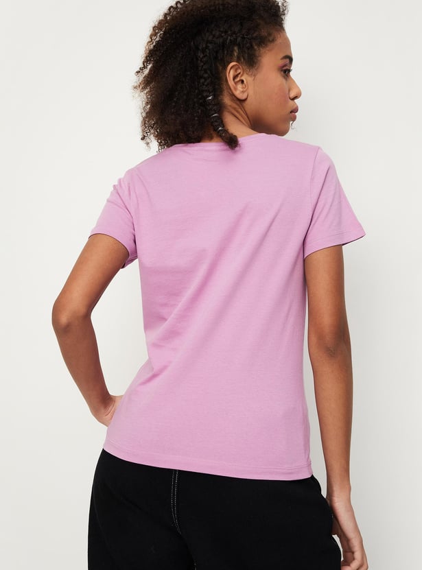 Women Round Neck Graphic T-shirt