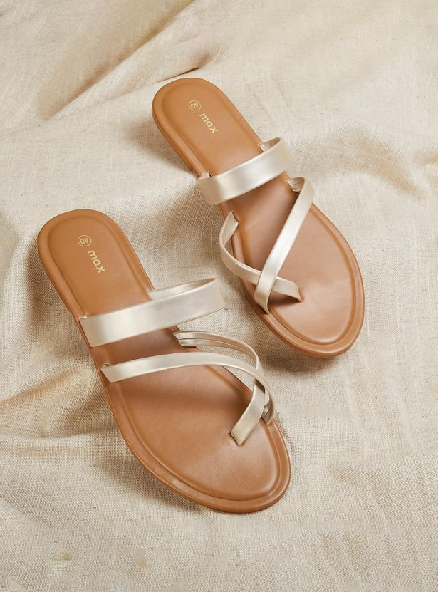 Women Solid One-Toe Flat Sandals