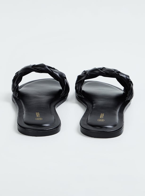 Women Woven Strap Flat Sandals