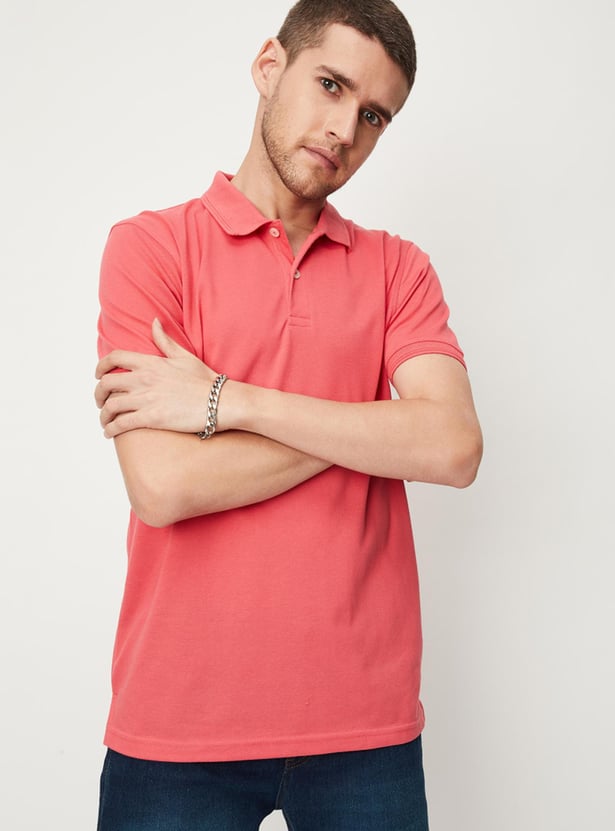 Men Solid Slim Fit Polo