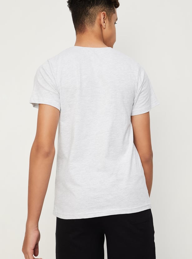 Boys Typographic Printed Cotton T-shirt