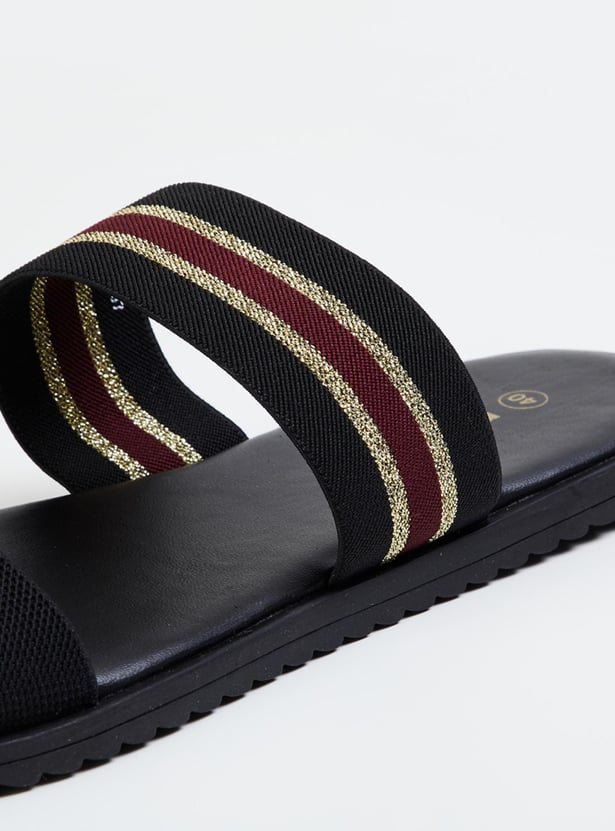 Women Striped Flat Sandals