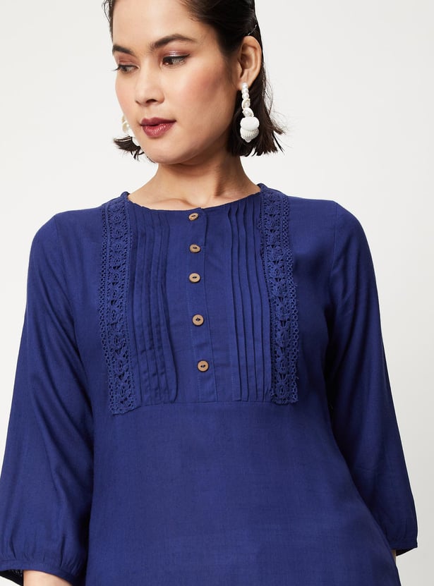 Women Lace Kurta with Pocket