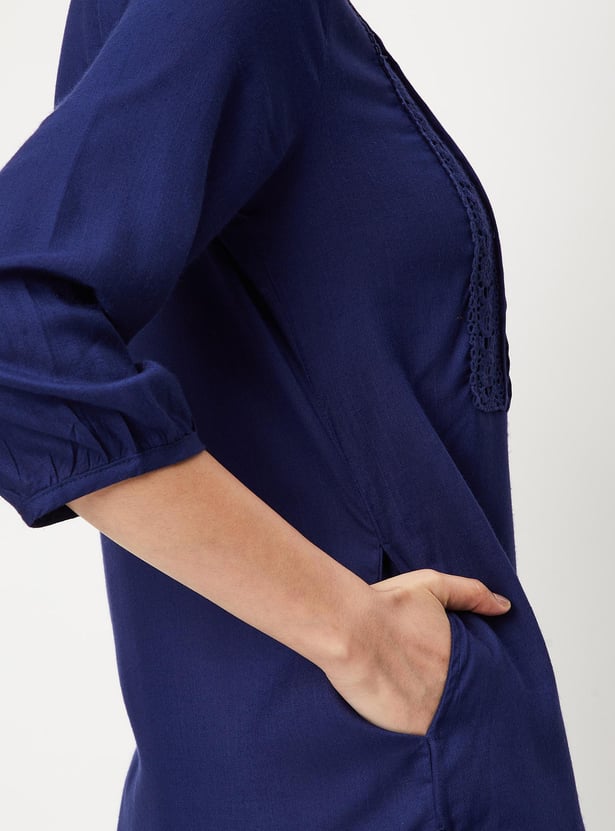Women Lace Kurta with Pocket