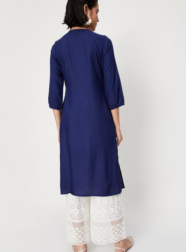 Women Lace Kurta with Pocket