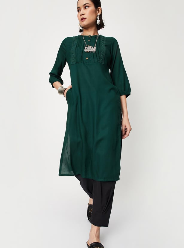 Women Lace Kurta with Pocket