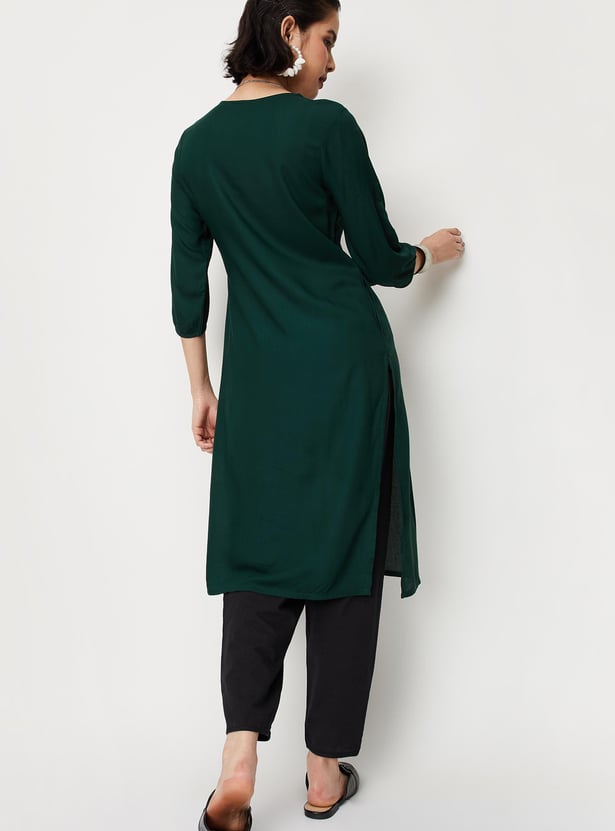 Women Lace Kurta with Pocket