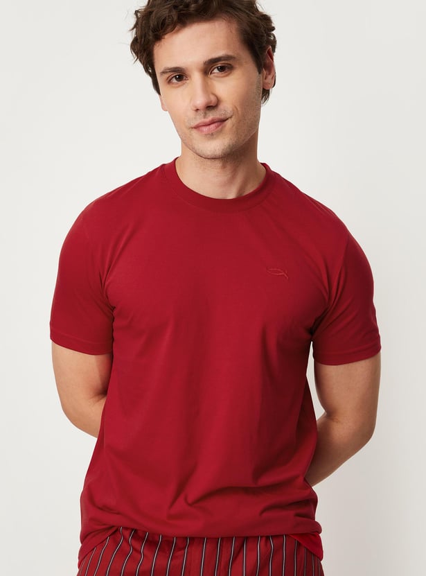 Solid T-Shirt & Pant Lounge Set