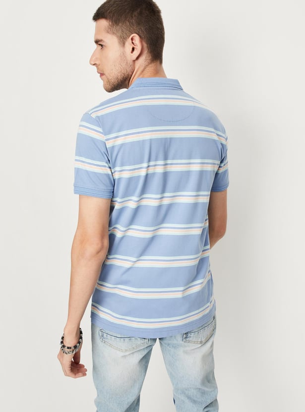 Men Striped Slim Fit Polo