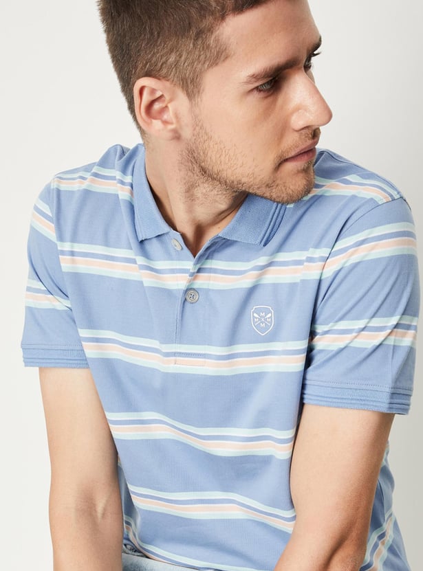Men Striped Slim Fit Polo