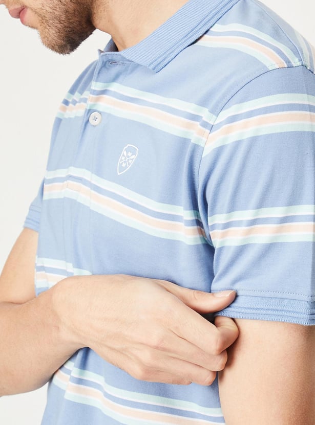 Men Striped Slim Fit Polo