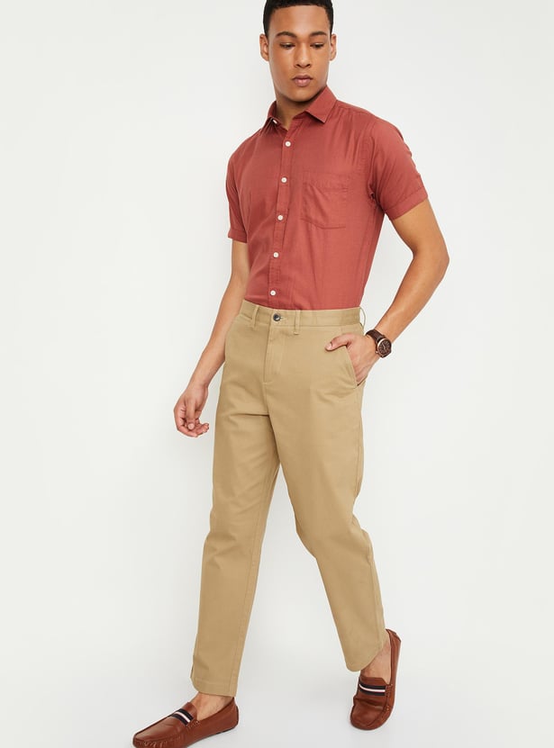 Men Solid Slim Fit Casual Shirt