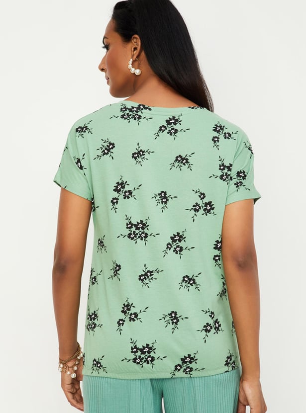 Women Printed Round Neck T-shirt