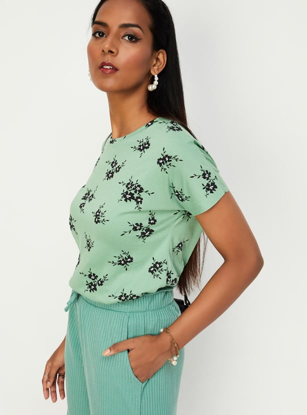 Women Printed Round Neck T-shirt