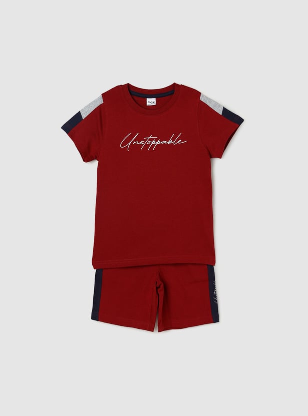 Boys Colourblock Sleepwear Shorts Set