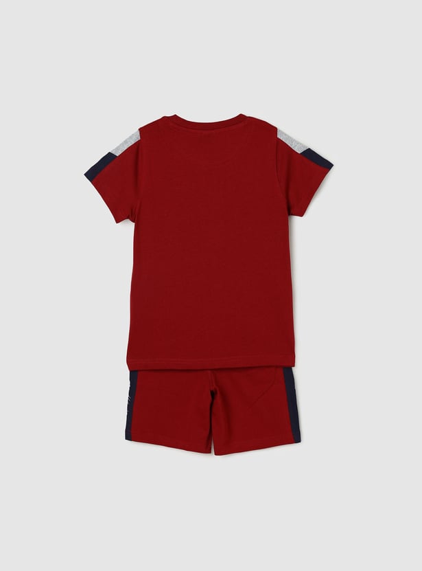 Boys Colourblock Sleepwear Shorts Set