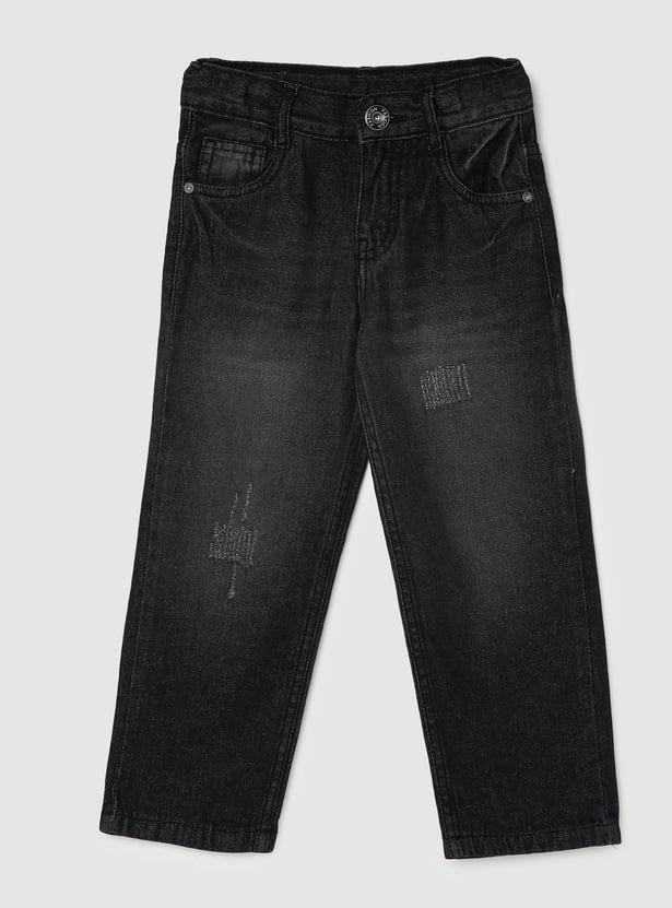 Boys Stonewashed Slim Fit Jeans