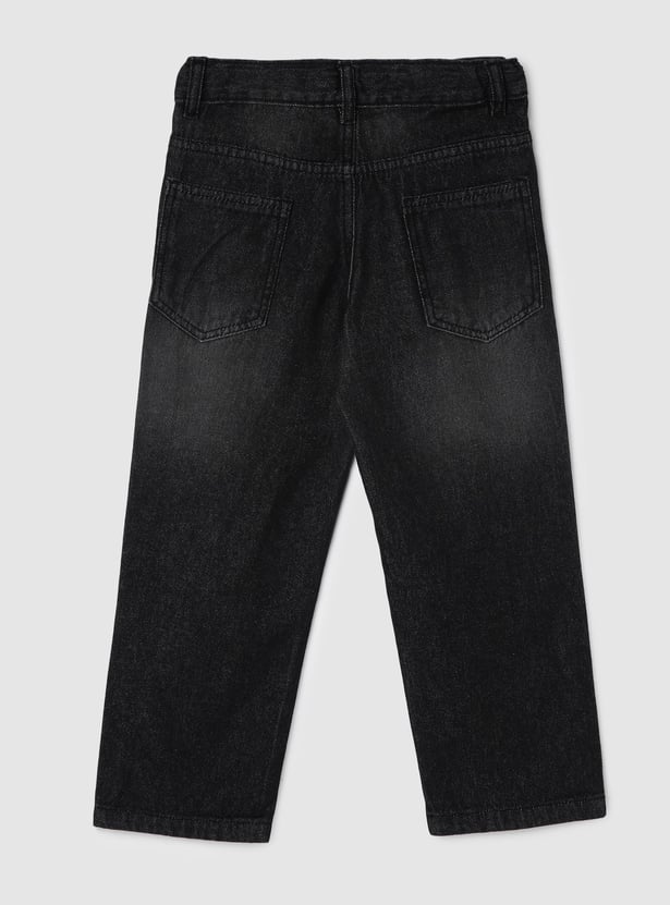 Boys Stonewashed Slim Fit Jeans