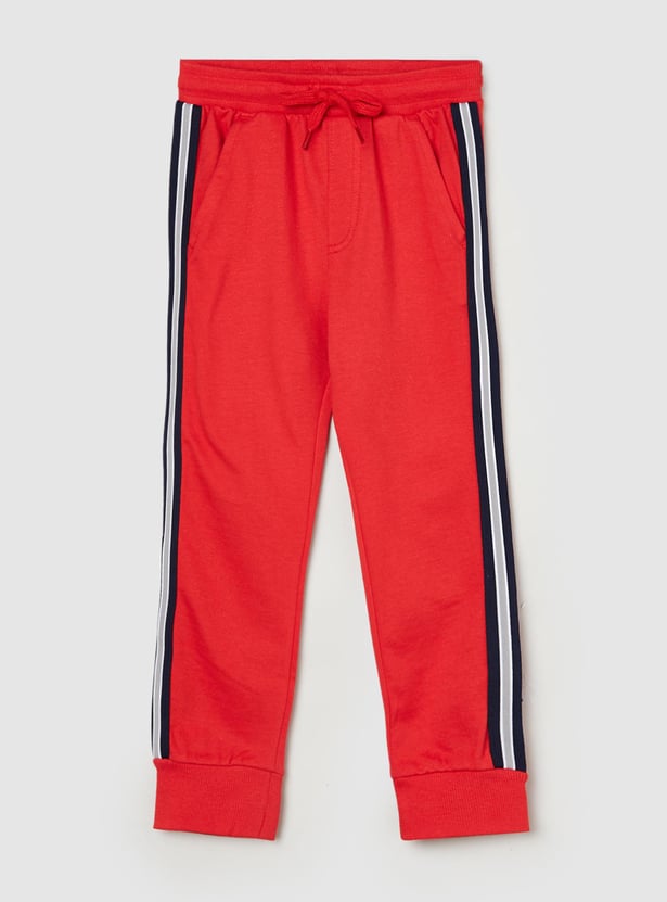 Boys Cotton Joggers with Side Taping