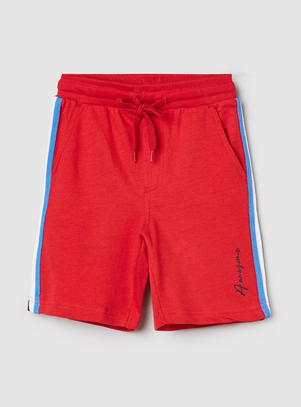 Boys Side Taped Drawstring Waist Shorts