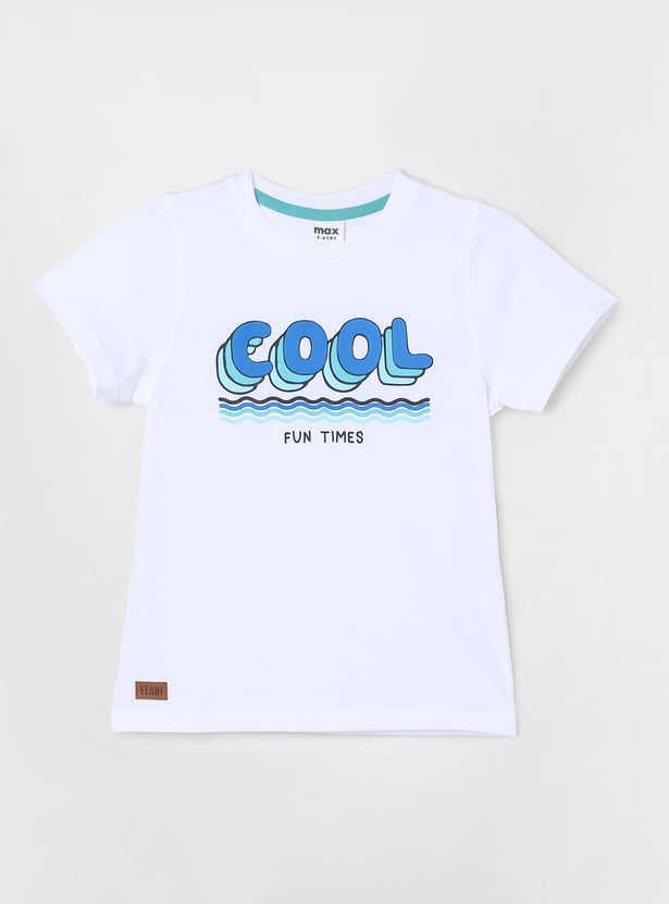 Boys Typographic Printed T-shirt