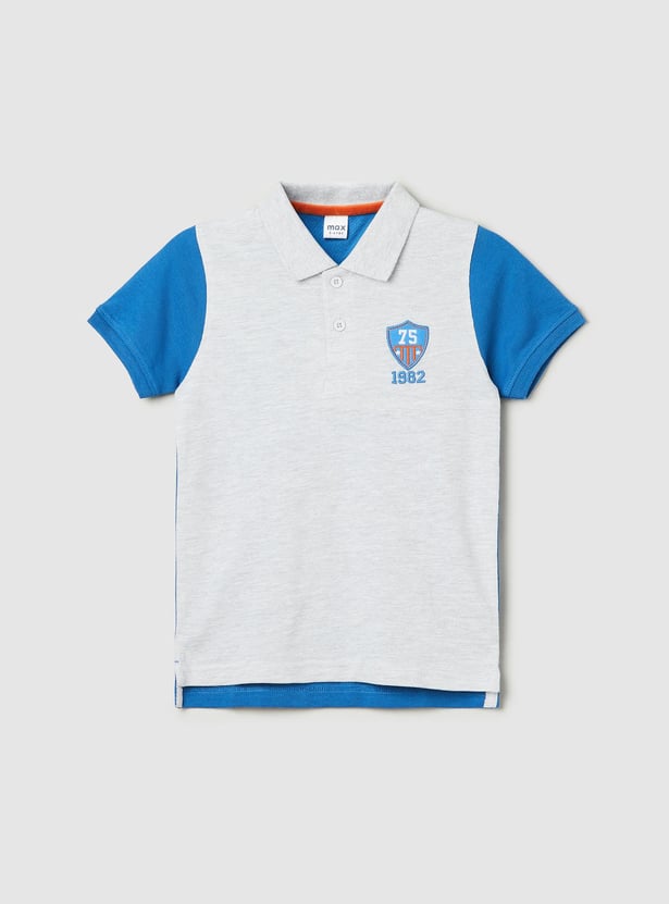 Boys Colourblock Polo T-shirt