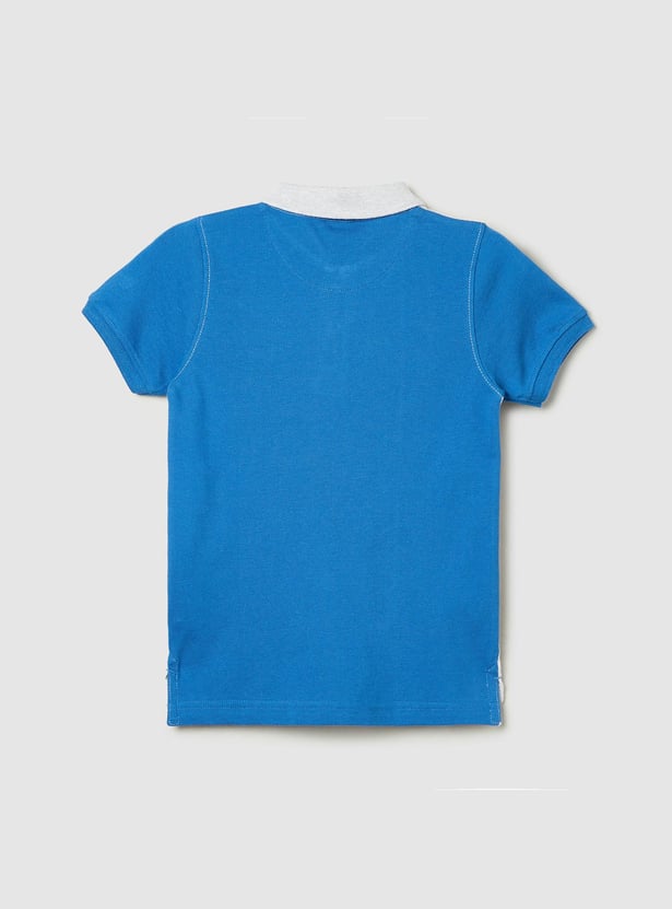 Boys Colourblock Polo T-shirt