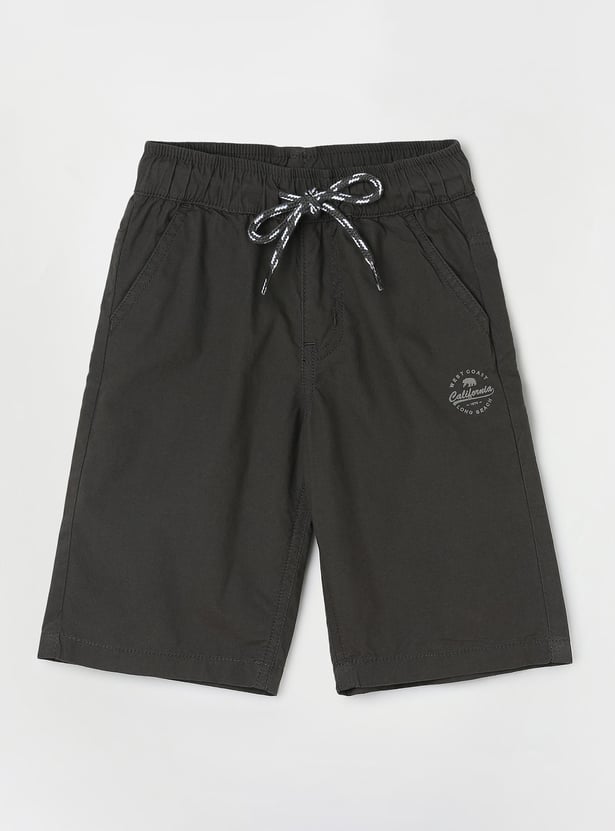 Boys Solid Bermuda Shorts